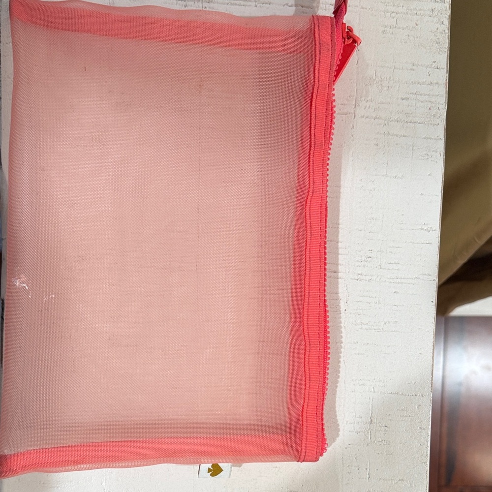 kate spade Coral Mesh Cosmetic Bag